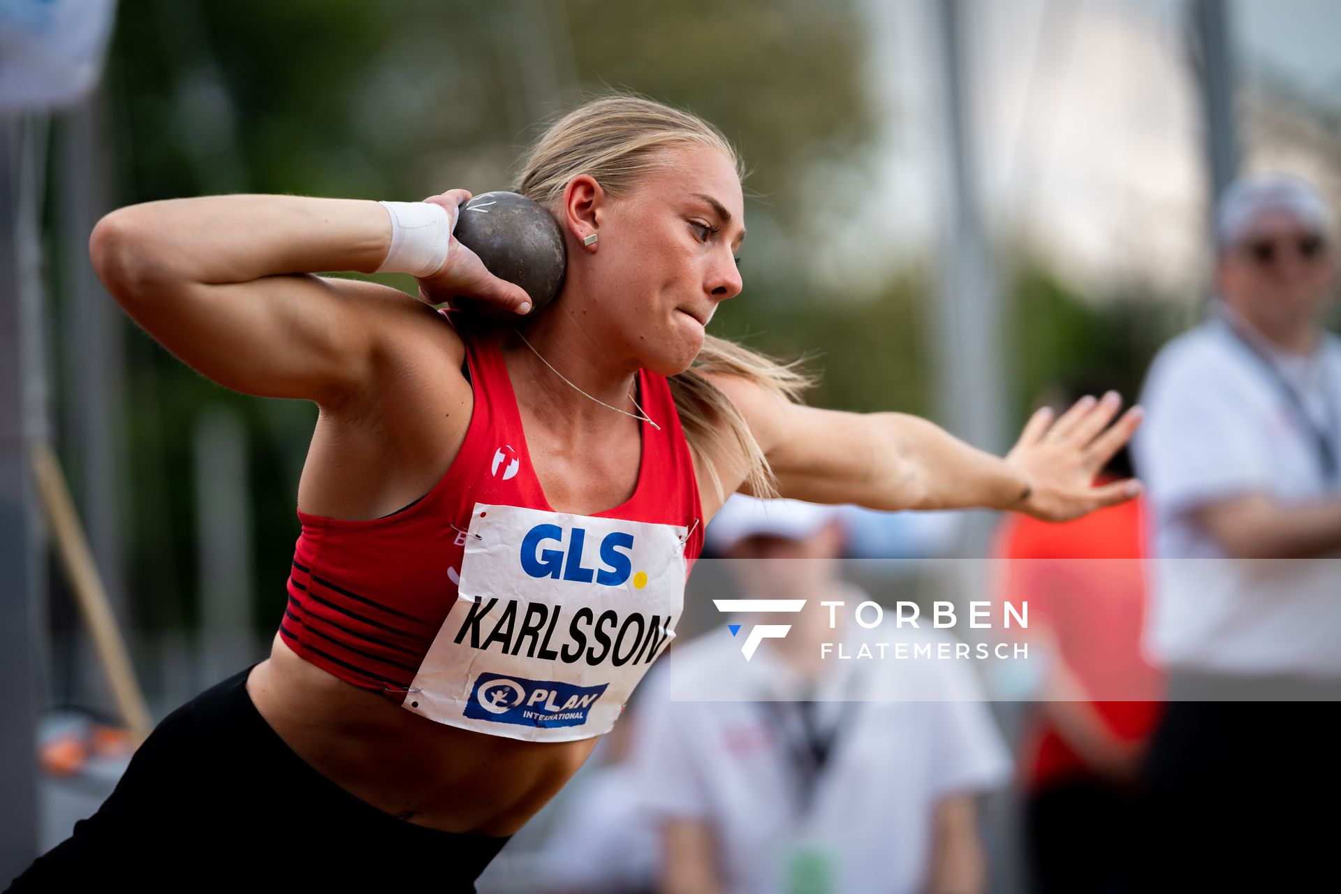 Lovisa Karlsson (SWE) beim Kugelstossen am 07.05.2022 beim Stadtwerke Ratingen Mehrkampf-Meeting 2022 in Ratingen